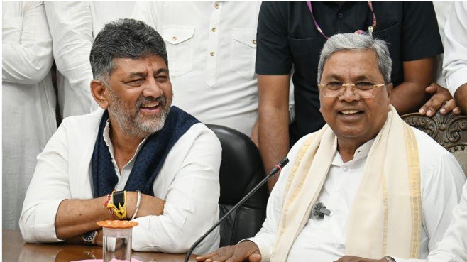 Dcm Dk Shivakumar And Cm Siddaramaiah At Press Confrence In Bengaluru On Thursday