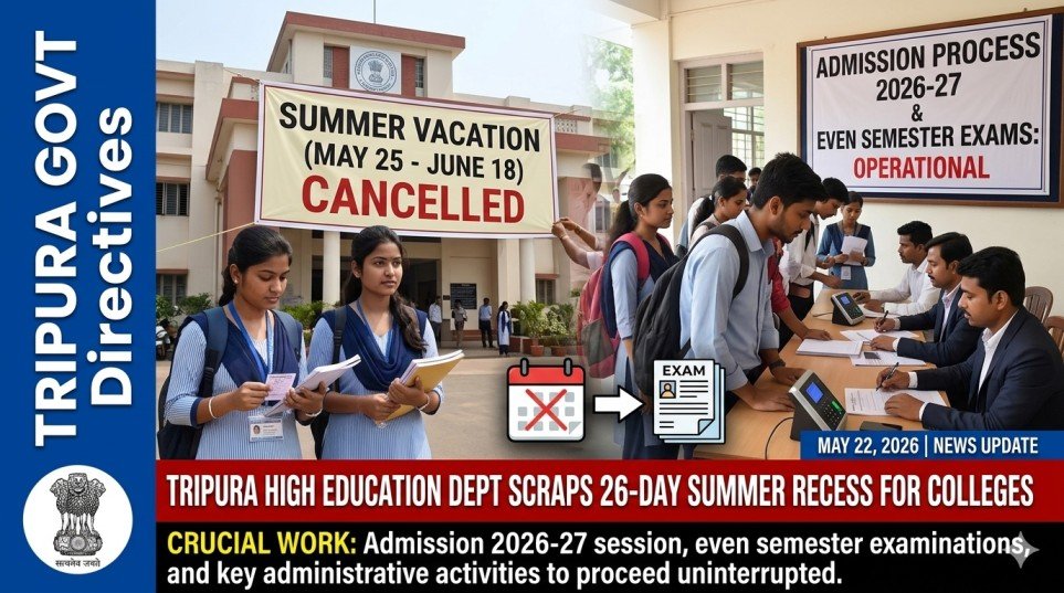 Tripura Govt Scraps Summer Vacation For Higher Education Institutes