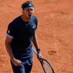 Germany's Alexander Zverev Reacts During The Final Tennis Match Against Italy's Flavio Cobolli At The French Open In Paris